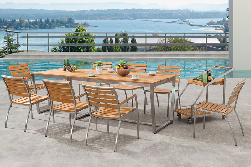 Teak stainless steel outdoor furniture