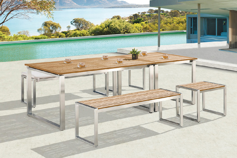 Products Chair Table Fsc Teak And Stainless Steel Outdoor