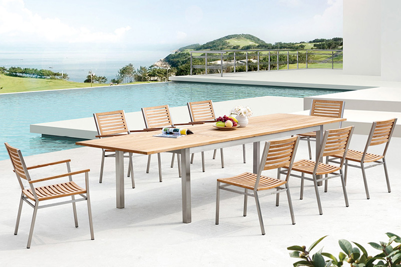 Products Chair Table Teak And Stainless Steel Garden