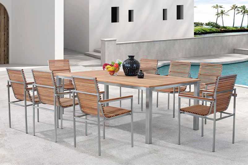 Garden teak stainless steel furniture