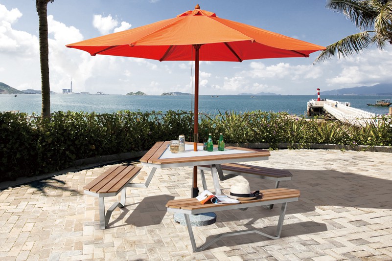 Outdoor park table and park bench set