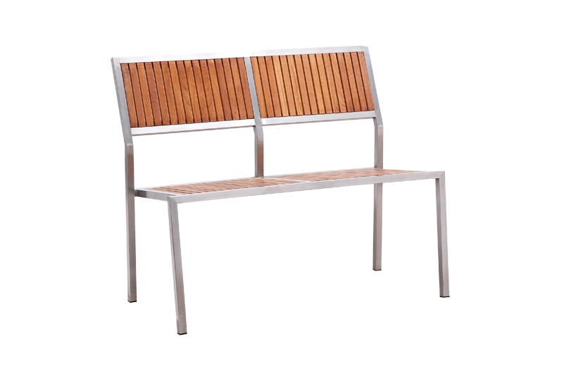 Outdoor stainless steel teak  park A long chair