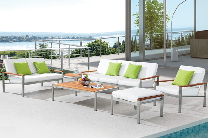 Brushed Stainless steel outdoor sofa set