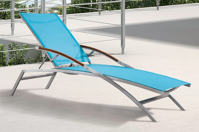 #304 Brushed Stainless Steel outdoor beach seaside sun lounger
