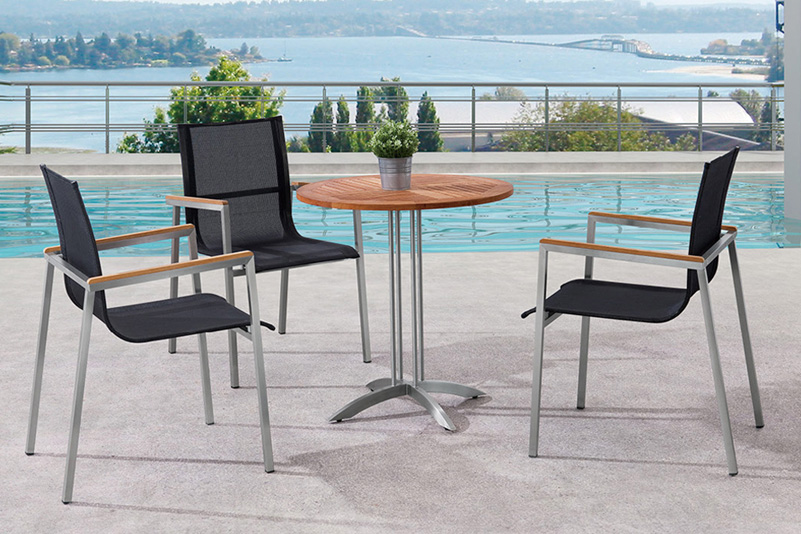 Stainless steel patio bar set